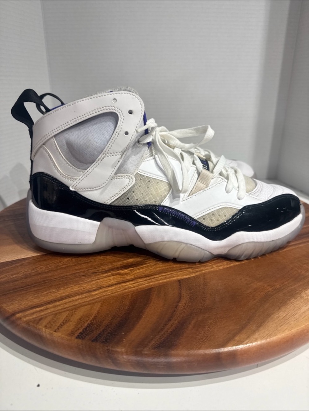 Jordan Kids High-Top Sneakers in White and Black